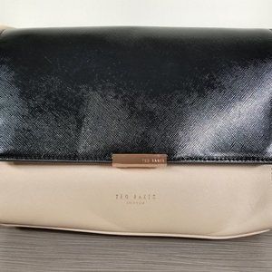 Ted Baker London Faux Leather Crossbody Bag, Beige & Black